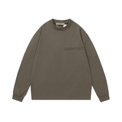 Sale Essentials Casual Round Neck Brown Sweatshirt Sweatshirt 00..