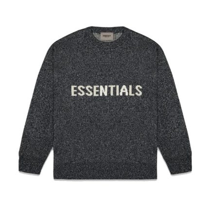 Sale Essentials Classic Round Neck Sweaters Charcoal Gray Sweatshirt 00..